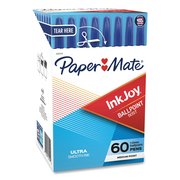 Paper Mate InkJoy 50ST Stick Ballpoint Pen, 1mm, Blue Ink, Wht/Blue Barrel, PK60 2014534